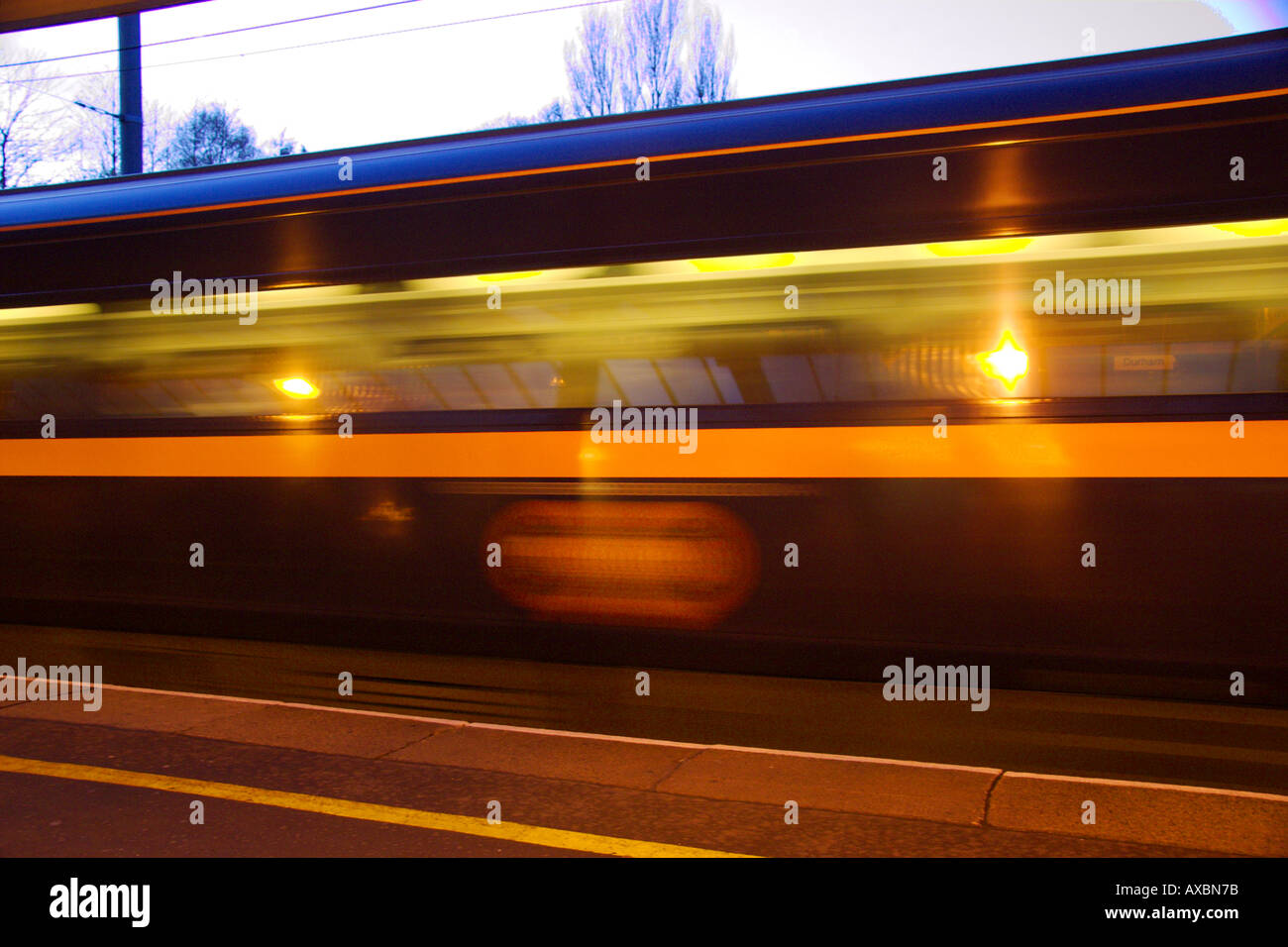Speeding train Stock Photo