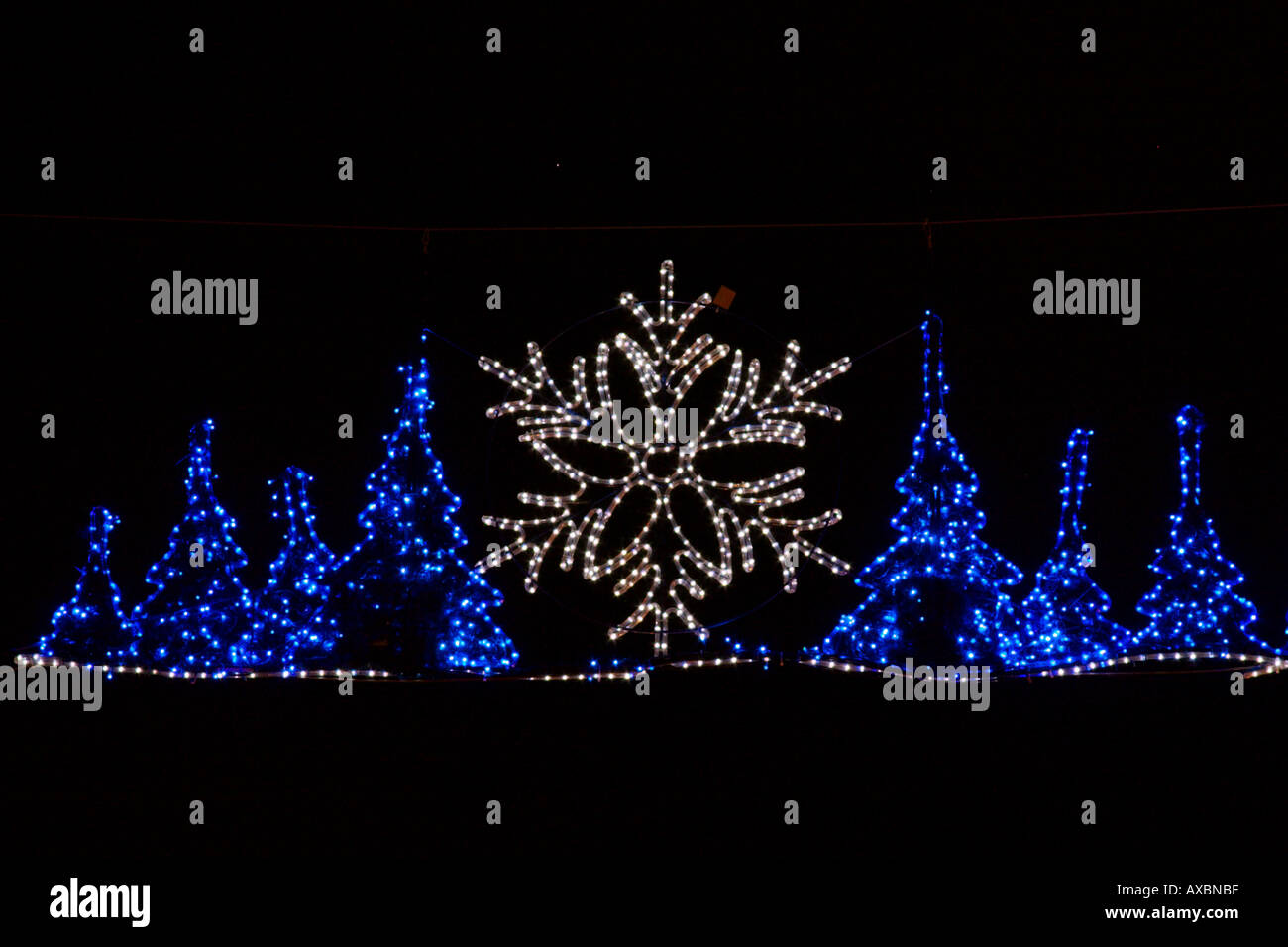 Christmas lights at night Durham UK Stock Photo Alamy