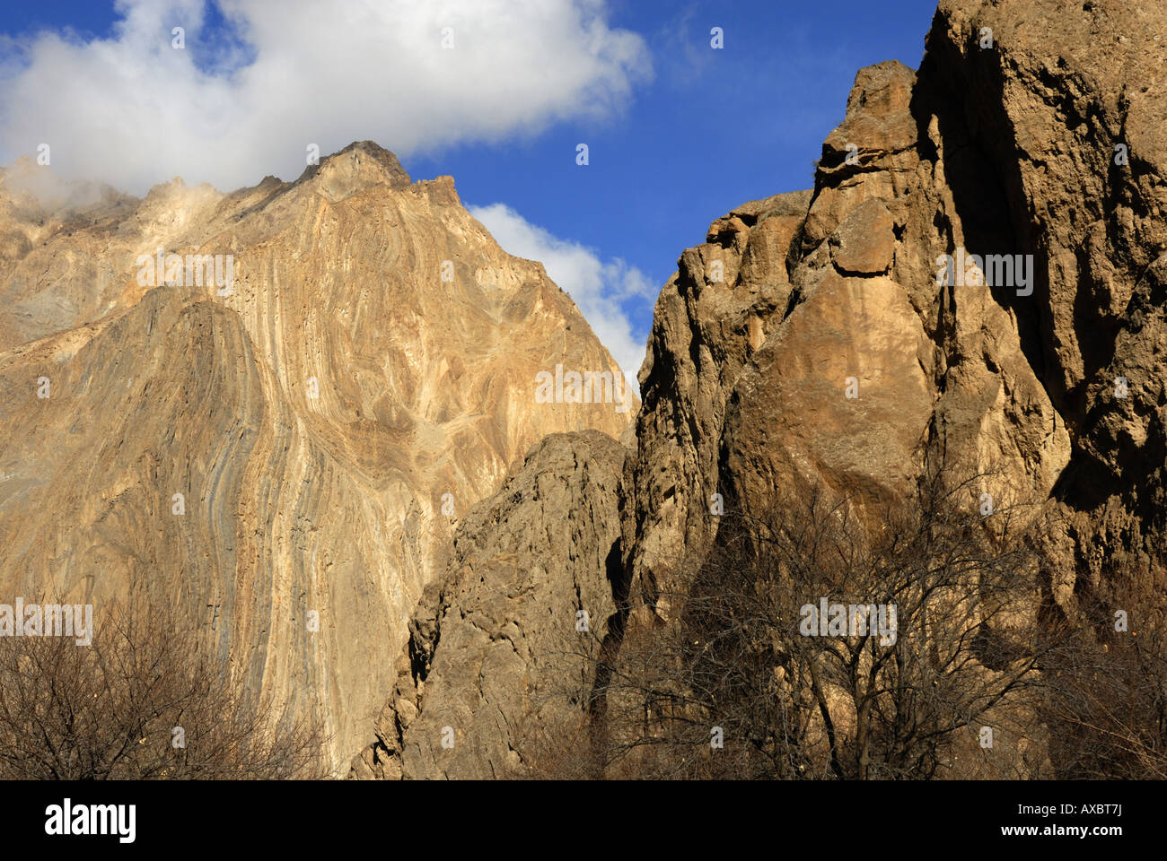 mountain landscape in Afghanistan near the frontier to Tadschikistan ...
