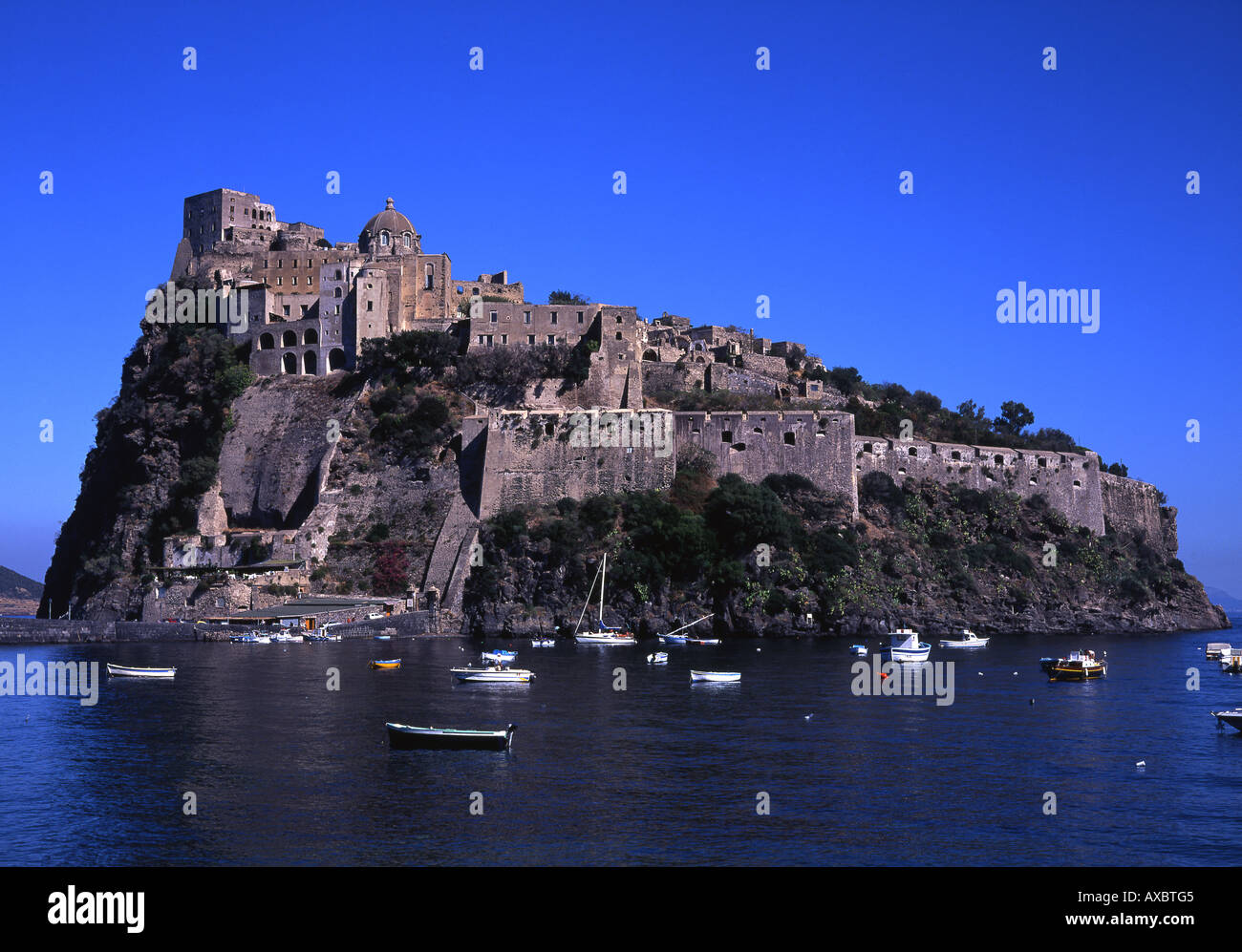 Castello Aragonese Ischia Porto Ischia Bay of Naples Campania Italy Stock  Photo - Alamy