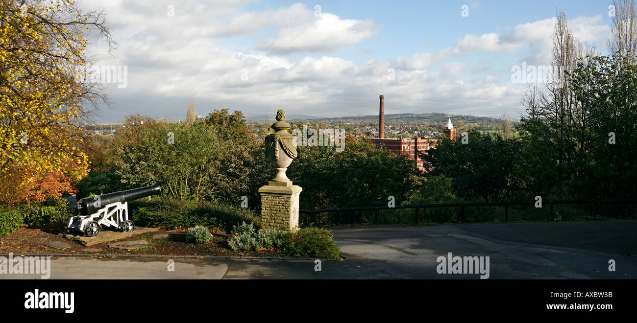 UK England Cheshire Stockport Vernon Park panoramic view towards Pear Mill Stock Photo