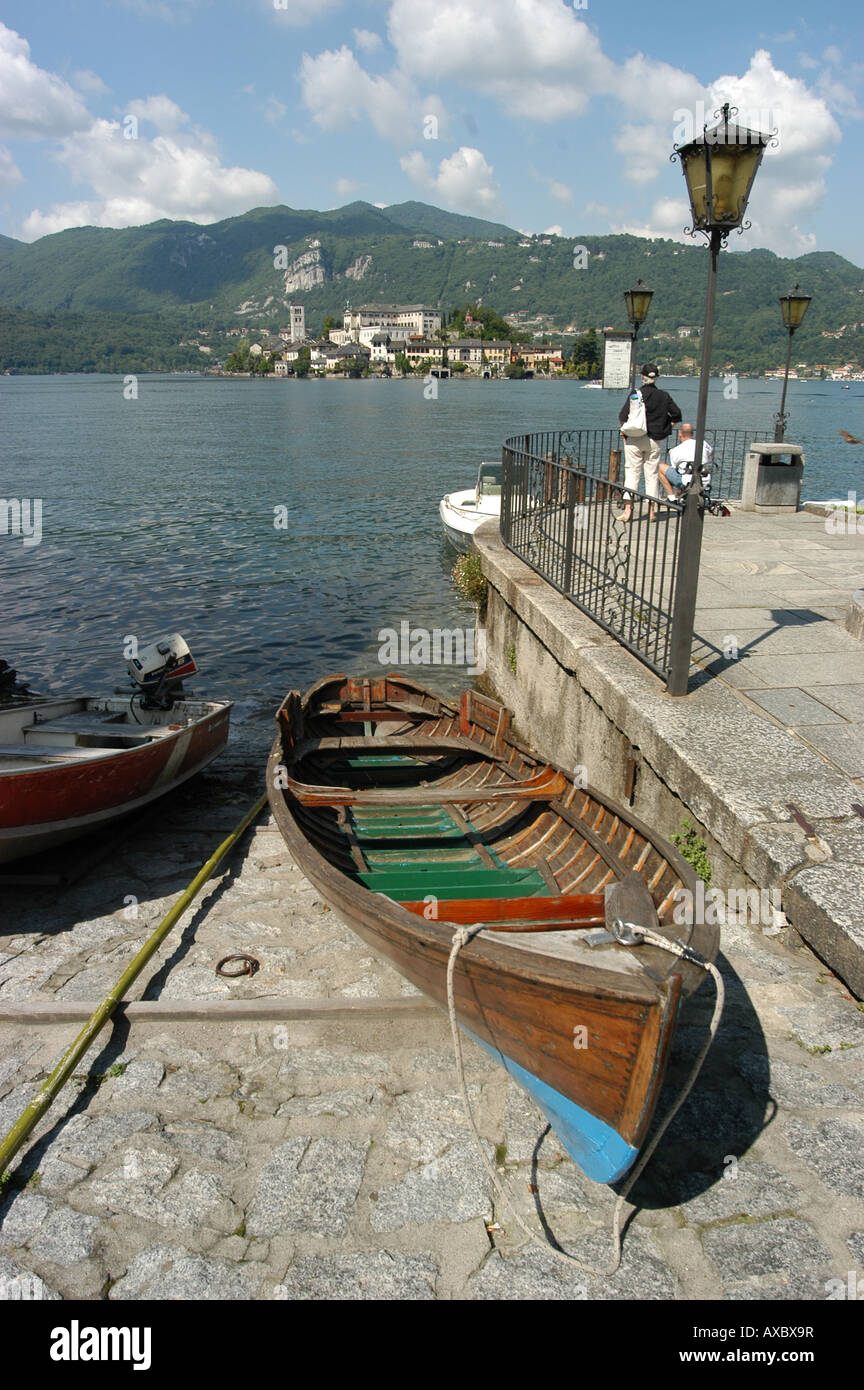 Lago d Orta and San Giulio island - Piemonte Italia Stock Photo