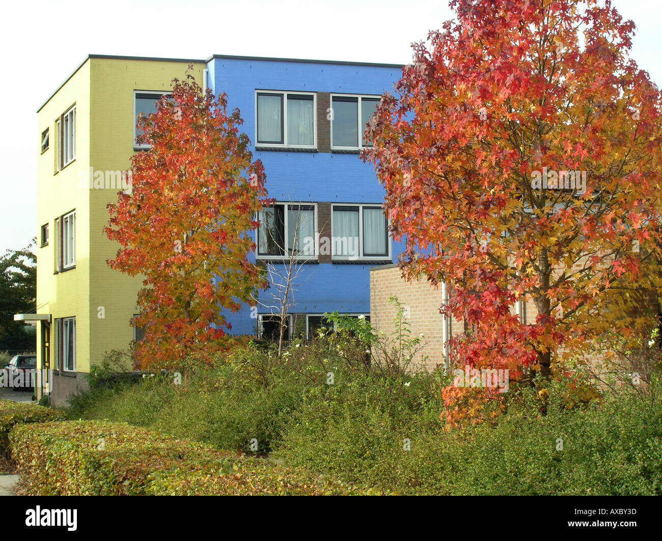 colourful apartment building in Almere Buiten the Netherlands Stock