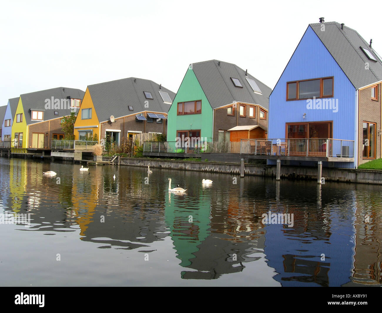 Residential homes by the water side in Almere Buiten Netherlands Europe  Stock Photo - Alamy