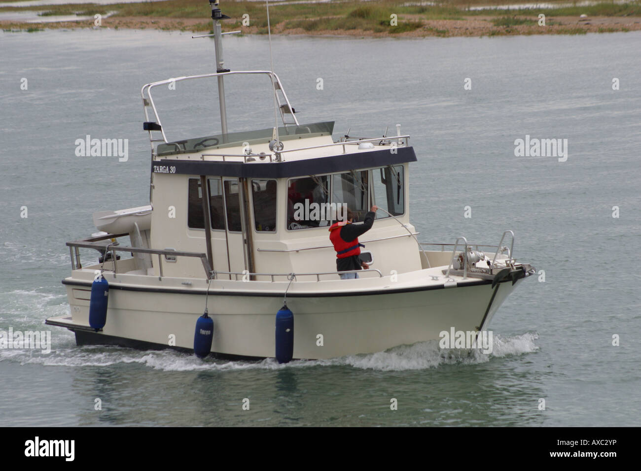 White Cabin Cruiser Fishing Boat Outboard Powered River Rother Rye