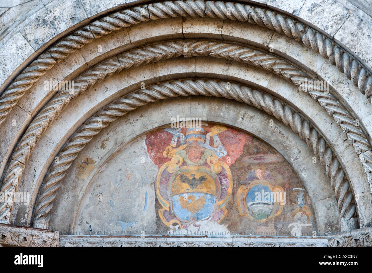 Detail from the Church of San Francesco Ascoli Piceno Abruzzo Italy Stock Photo