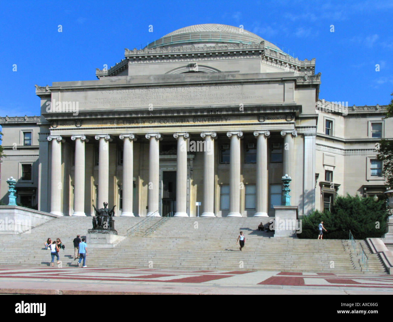 Library of Columbia University, Alma Mater on the stairs, USA
