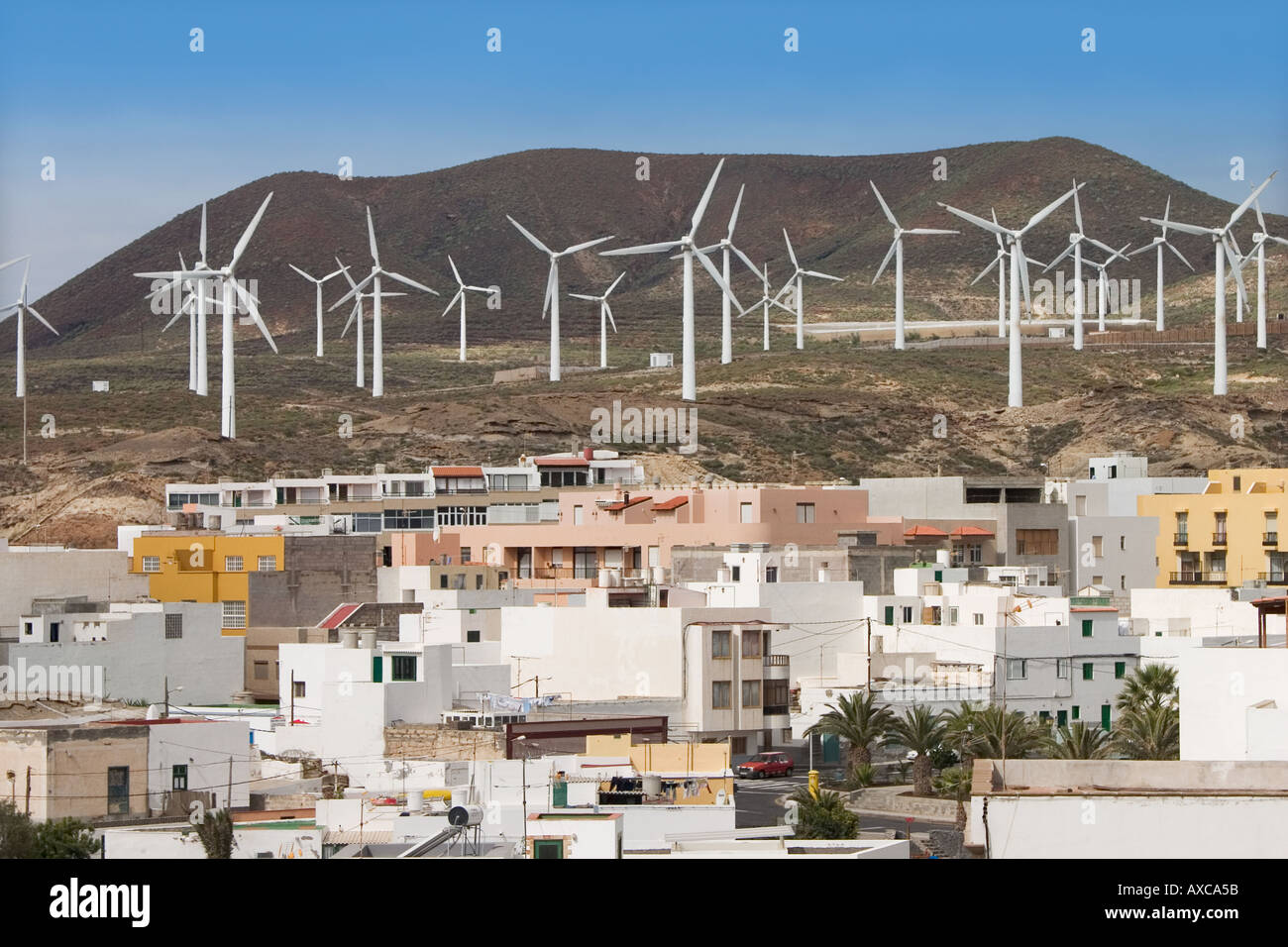 Wind farm Poris de Abona Tenerife Canary Islands Spain Stock Photo