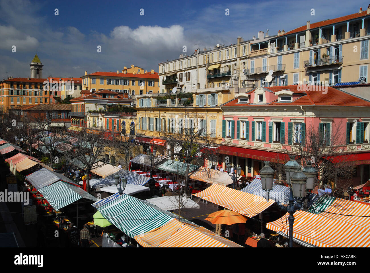 Street market in old town of Nice, French Riviera Stock Photo