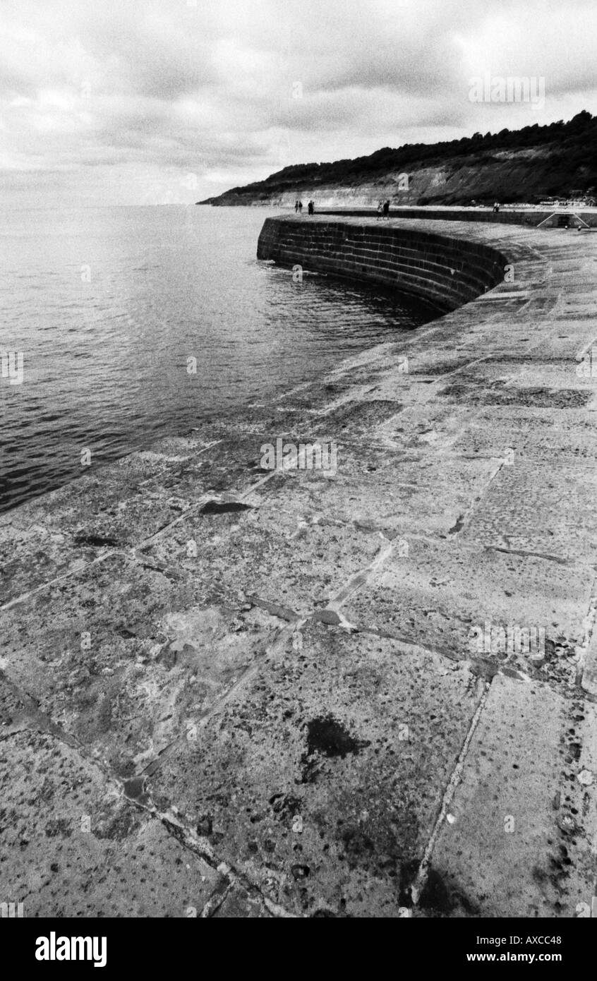 black and white image off the sea and its coastline Stock Photo - Alamy