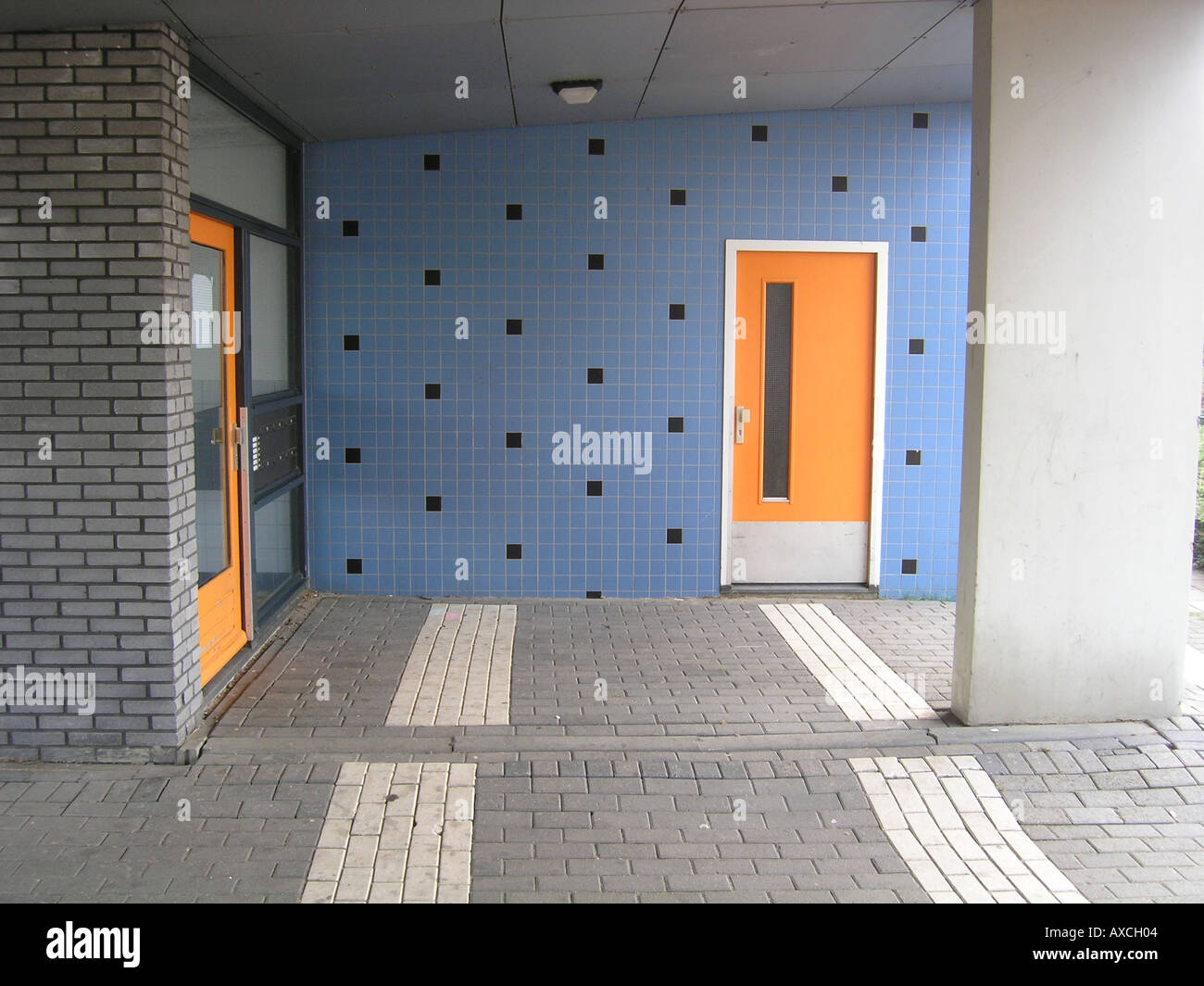 entrance to apartment building Almere Netherlands Stock Photo