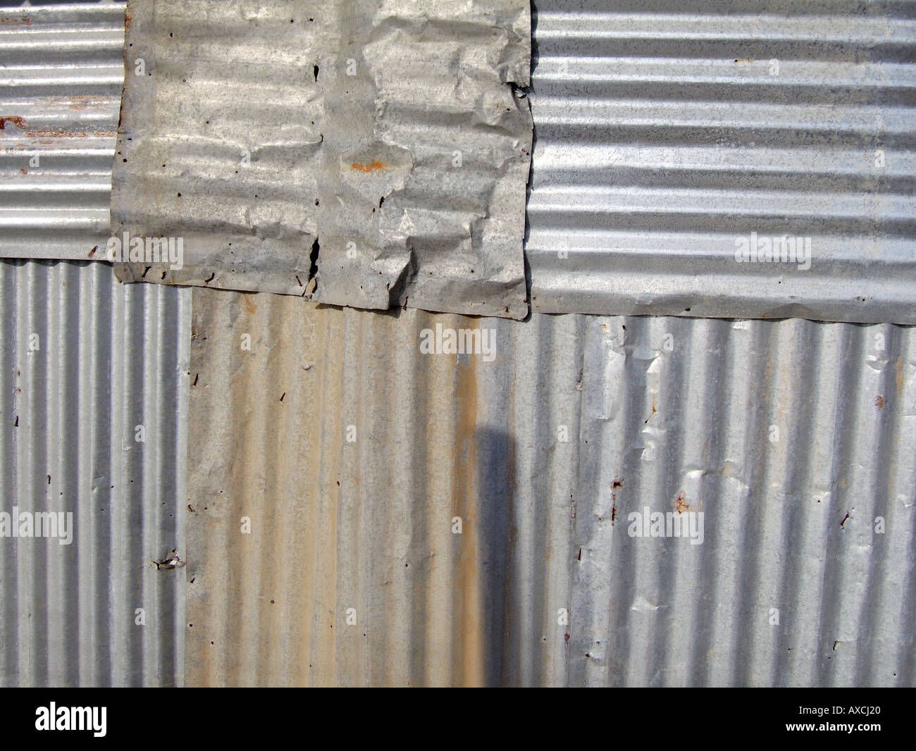 corrugated steel construction fence Stock Photo - Alamy