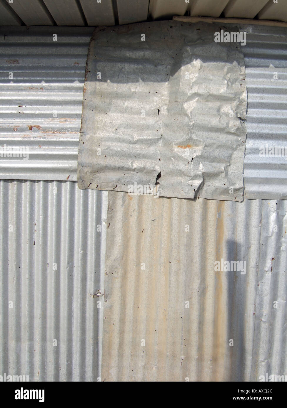 corrugated steel construction fence Stock Photo - Alamy