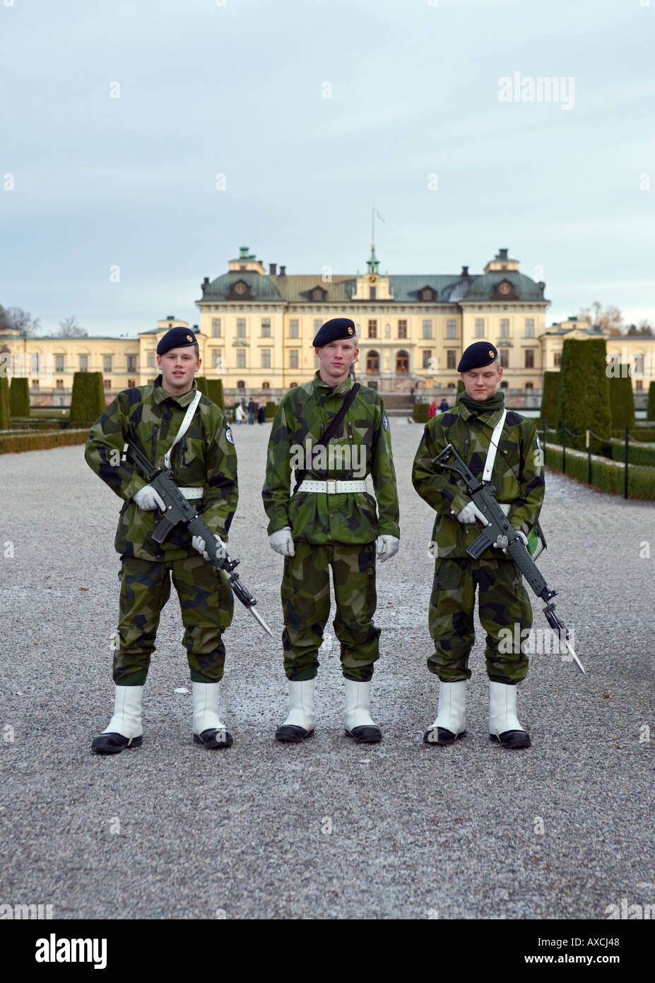 Guard duty at Drottningholm Palace in Sweden Stock Photo