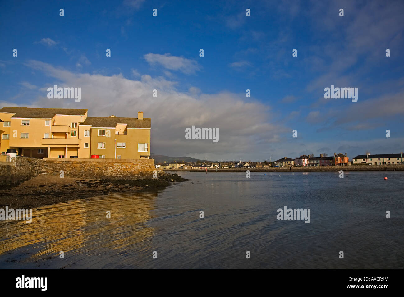 New Apartments at the entrance to Dungarvan Harbour, Abbeyside on the far bank, County Waterford