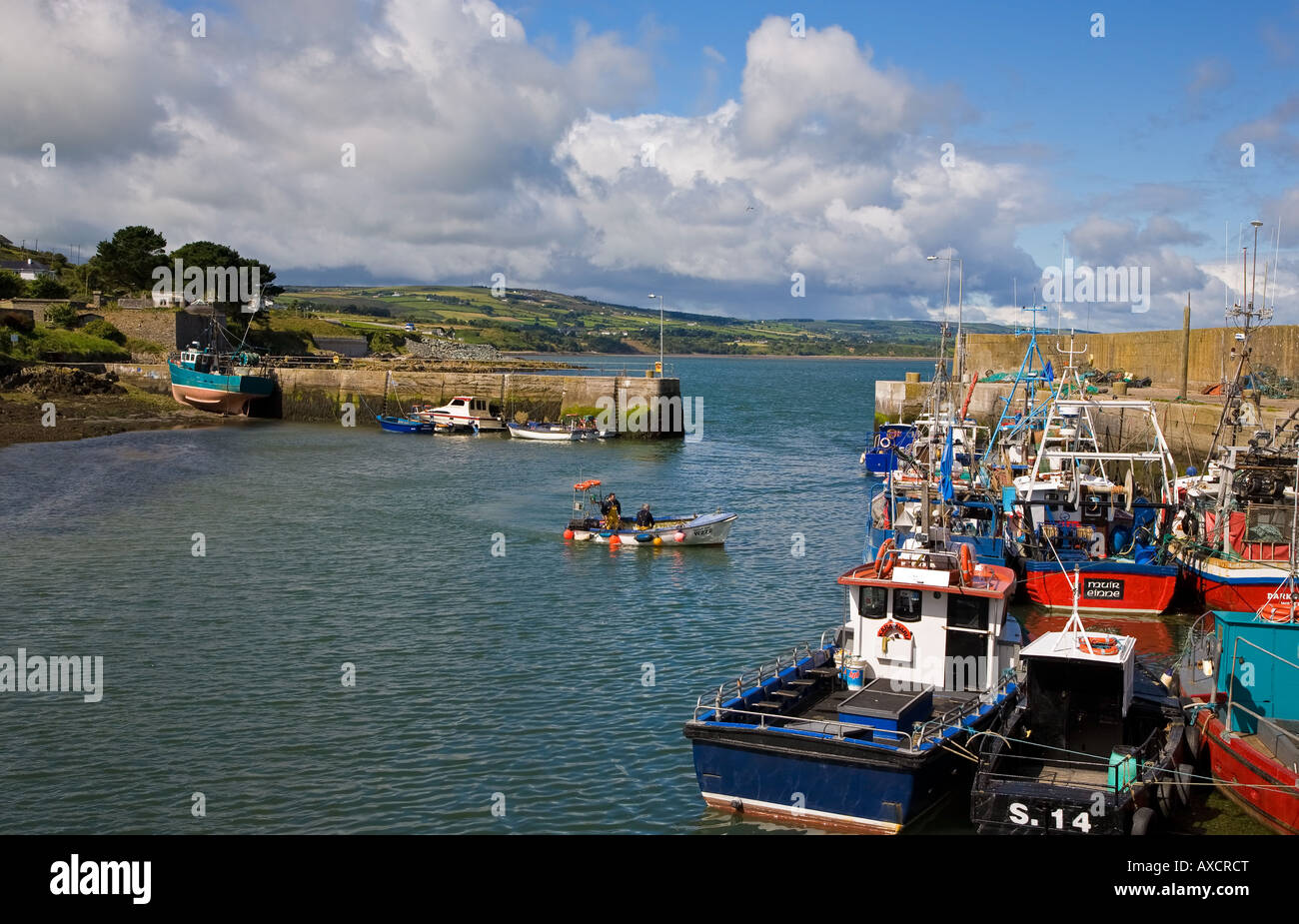Fishing Boats in Helvick Port, Ring - Gaelic Speaking Area, County Waterford, Ireland Stock Photo