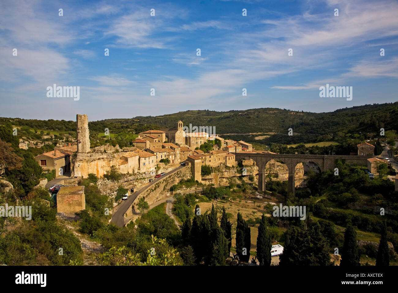 Minerve Village and the Valley of the River Cesse, Languedoc-Roussillon, France Stock Photo