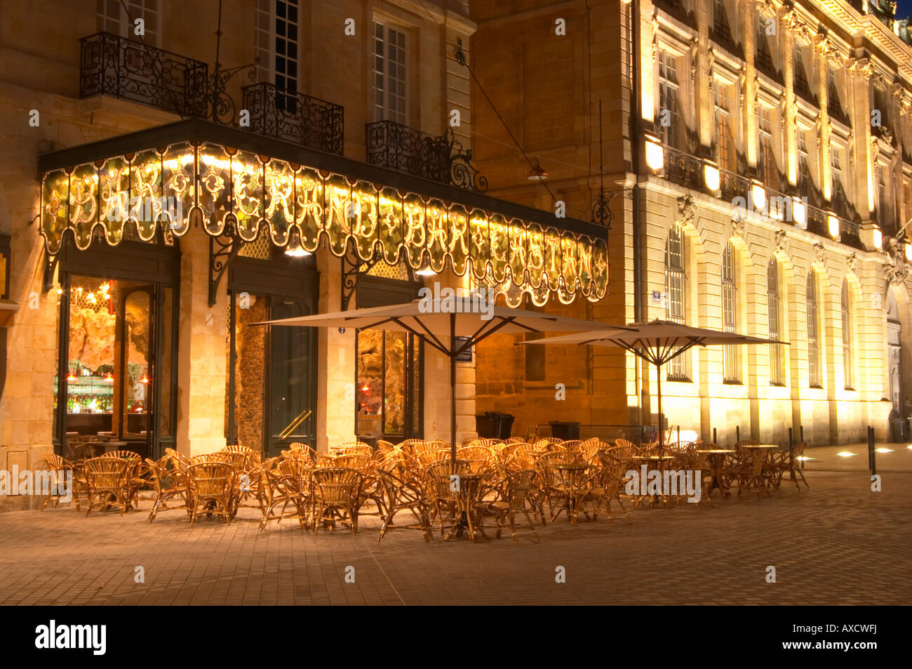 A cafe. Le Grand Bar. On Les Quais. Bordeaux city, Aquitaine, Gironde