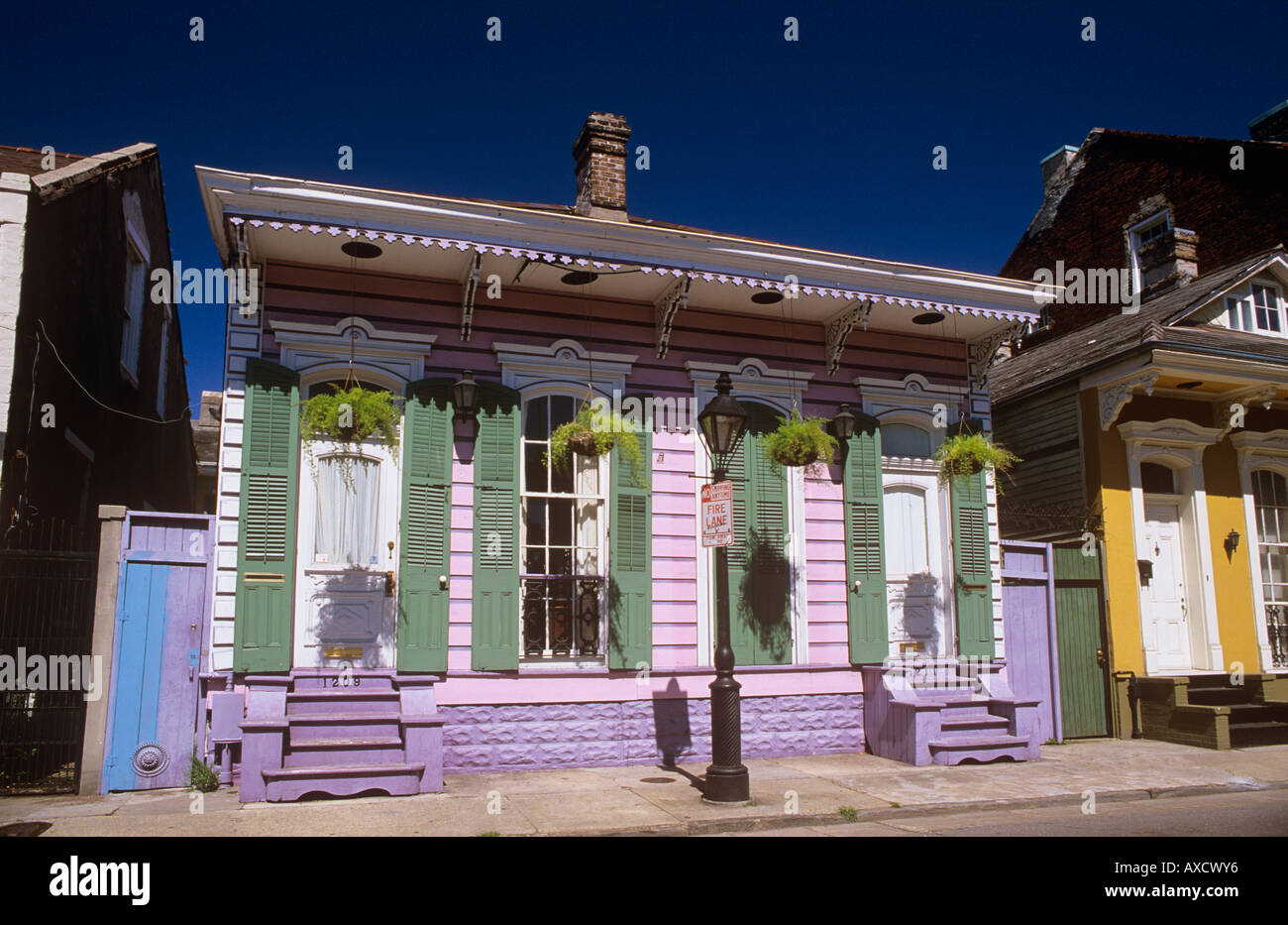 Shotgun House French Quarter New Orleans USA Stock Photo