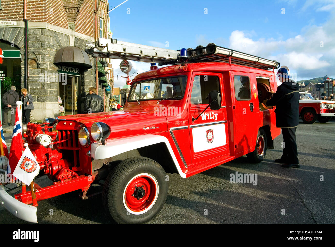 Classic firefighter Willy car.Bergen.Norway Stock Photo