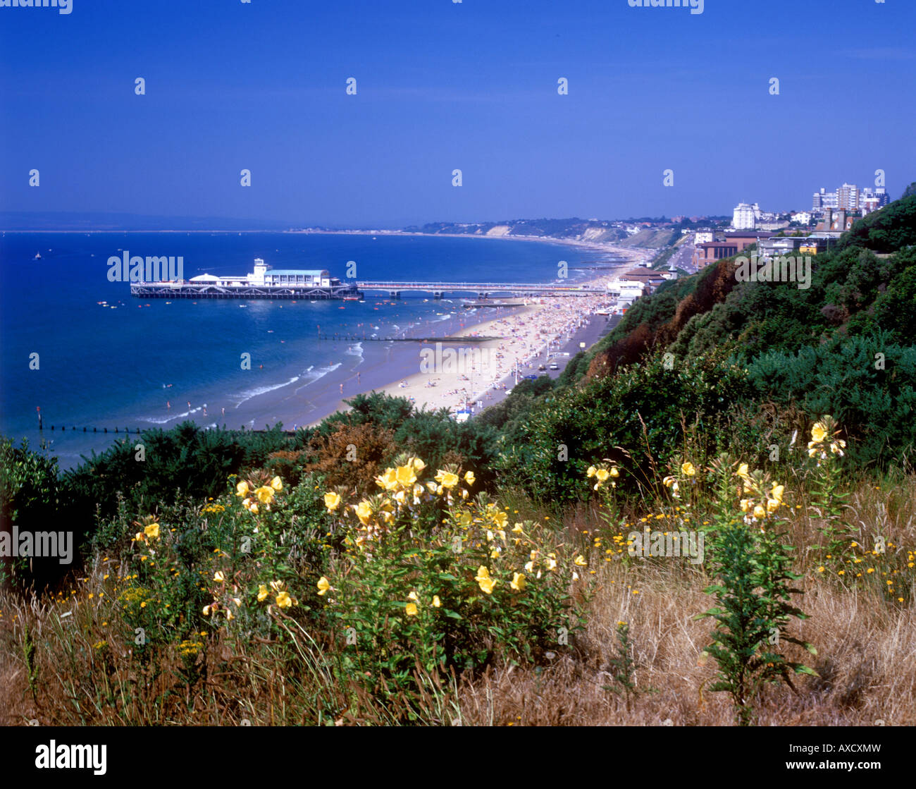 View of Bournemouth pier from East Cliff Stock Photo Alamy