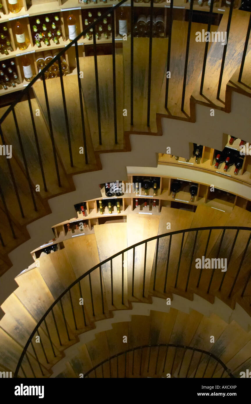 Wine shop. L'Intendant. Interior with winding stair case. Bordeaux city ...