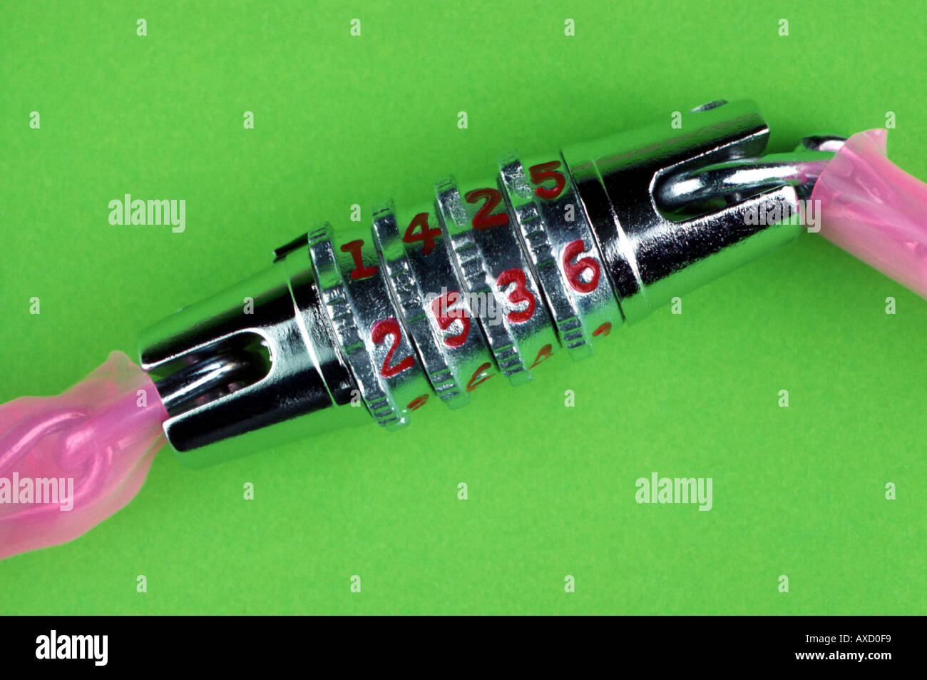 Bicycle Combination Lock Stock Photo