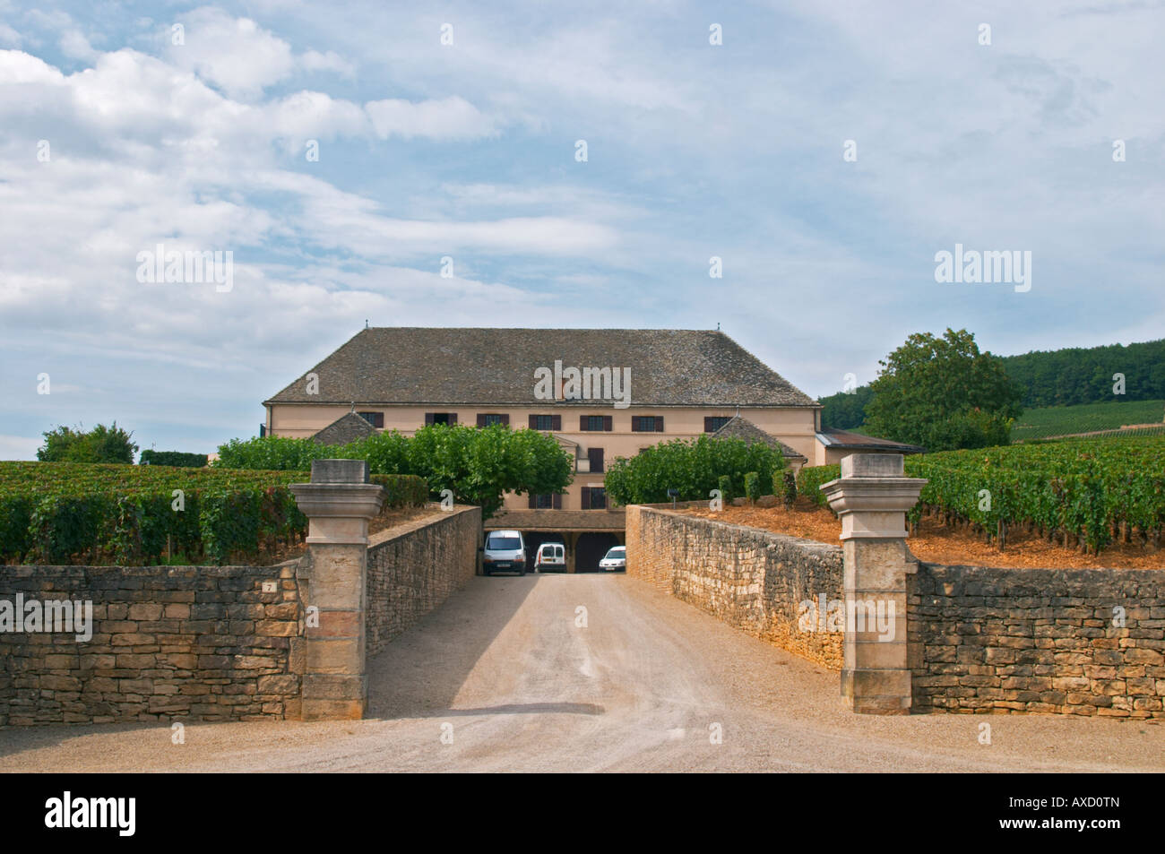 Winery building. Louis Latour. AloxeCorton village, Cote de Beaune, d