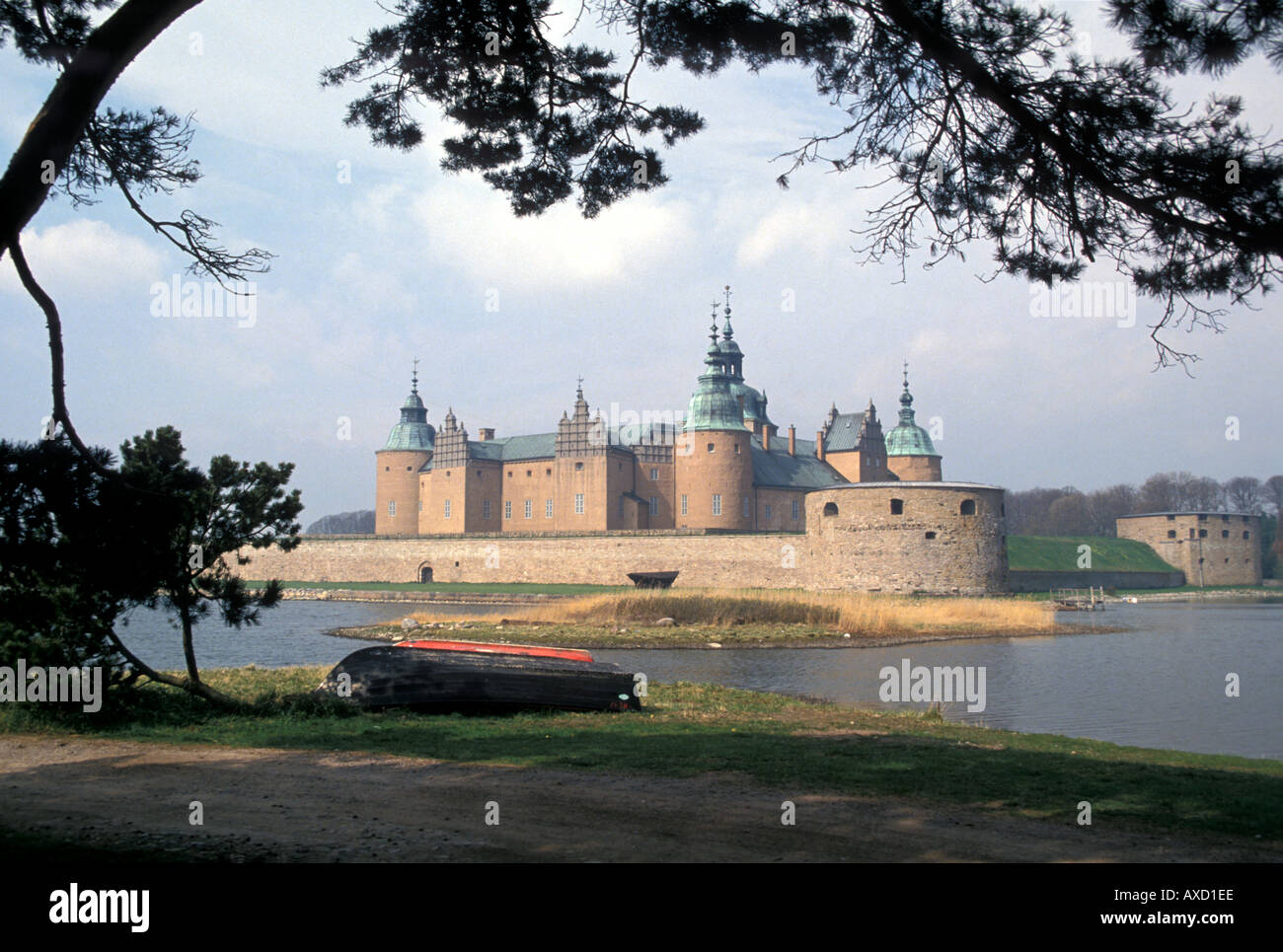 Europe Sweden Kalmar Castle fortress water turrets walls ramparts Stock Photo