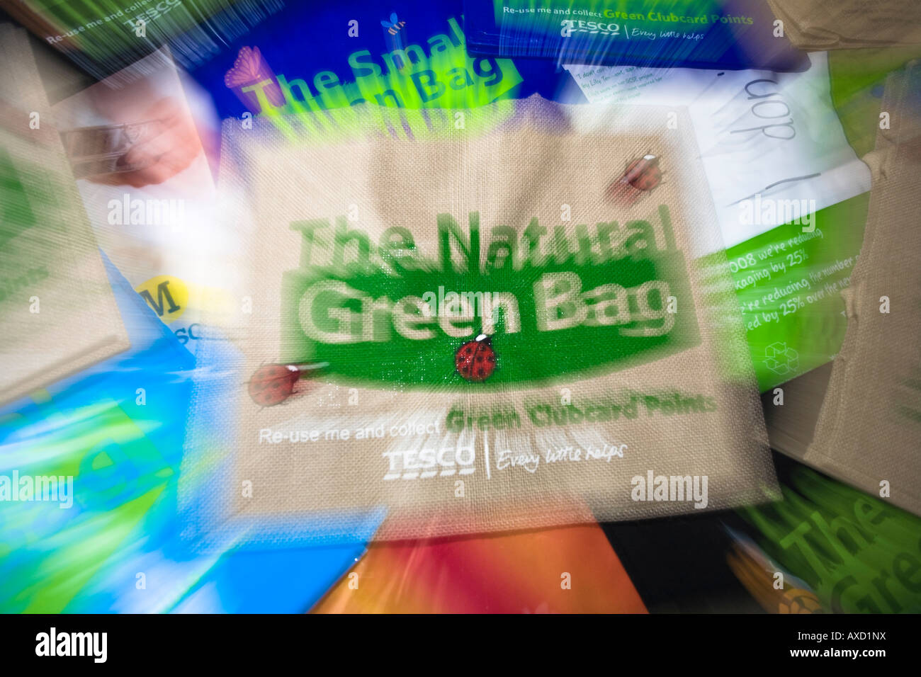 A collection of reusable shopping bags from UK shops and supermarkets ...