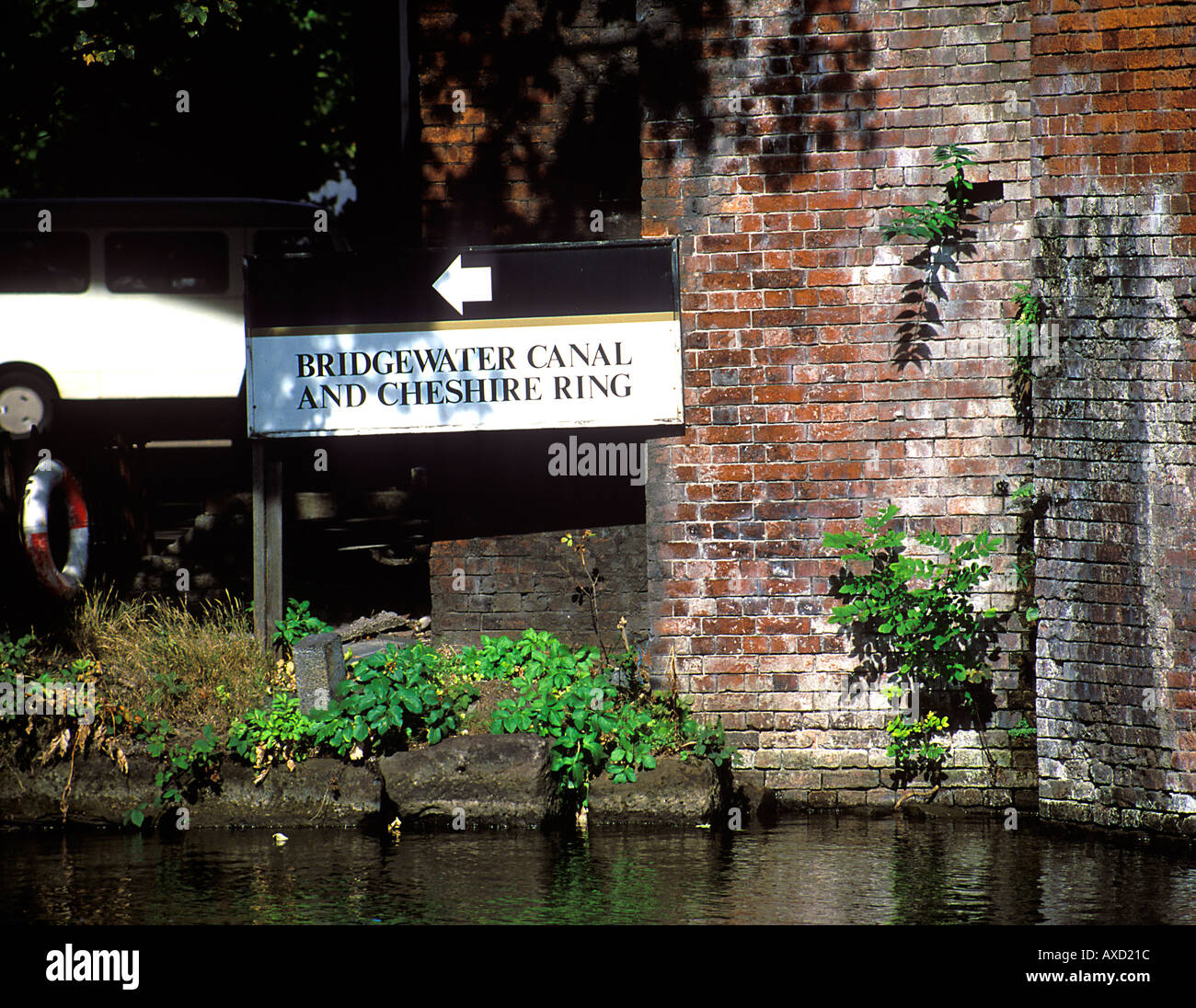 Sign in Castlefield Manchester Bridgewater Canal and Cheshire Ring Stock Photo