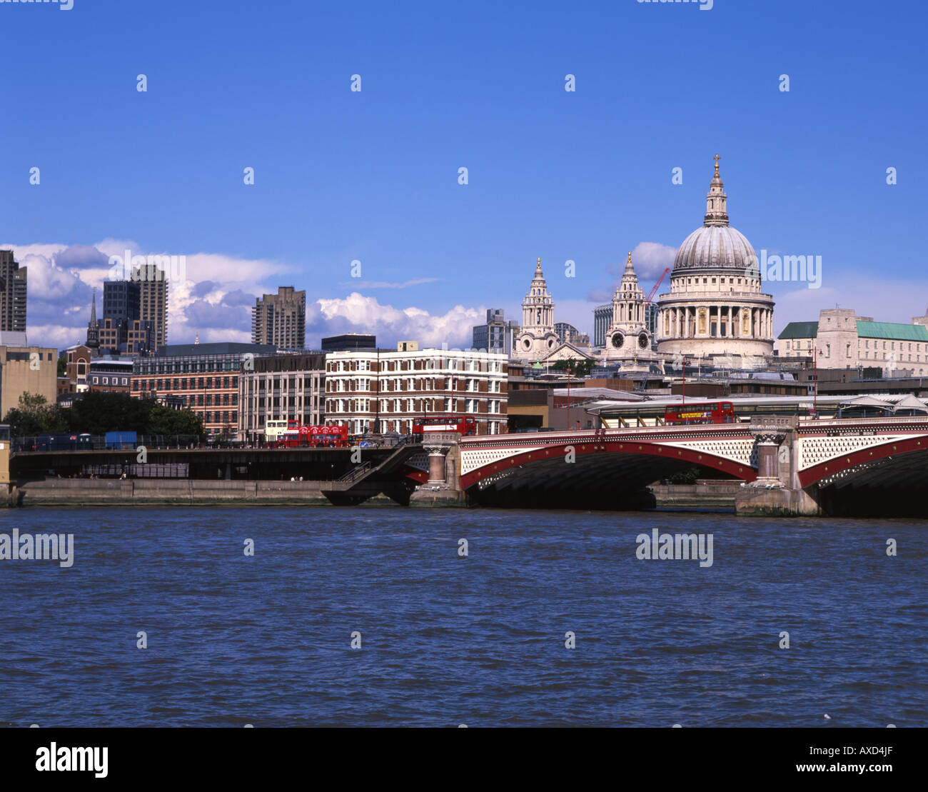 St Paul's Cathedral  ( an Anglican cathedral ) the River Thames and Southwark Bridge Stock Photo