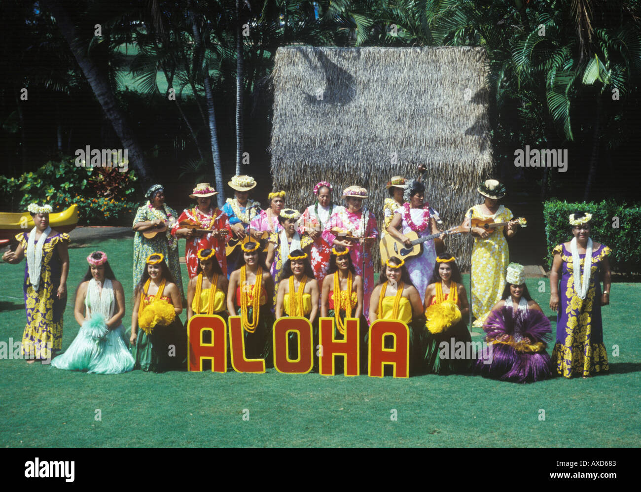 Hawaiian Hula Show Stock Photo