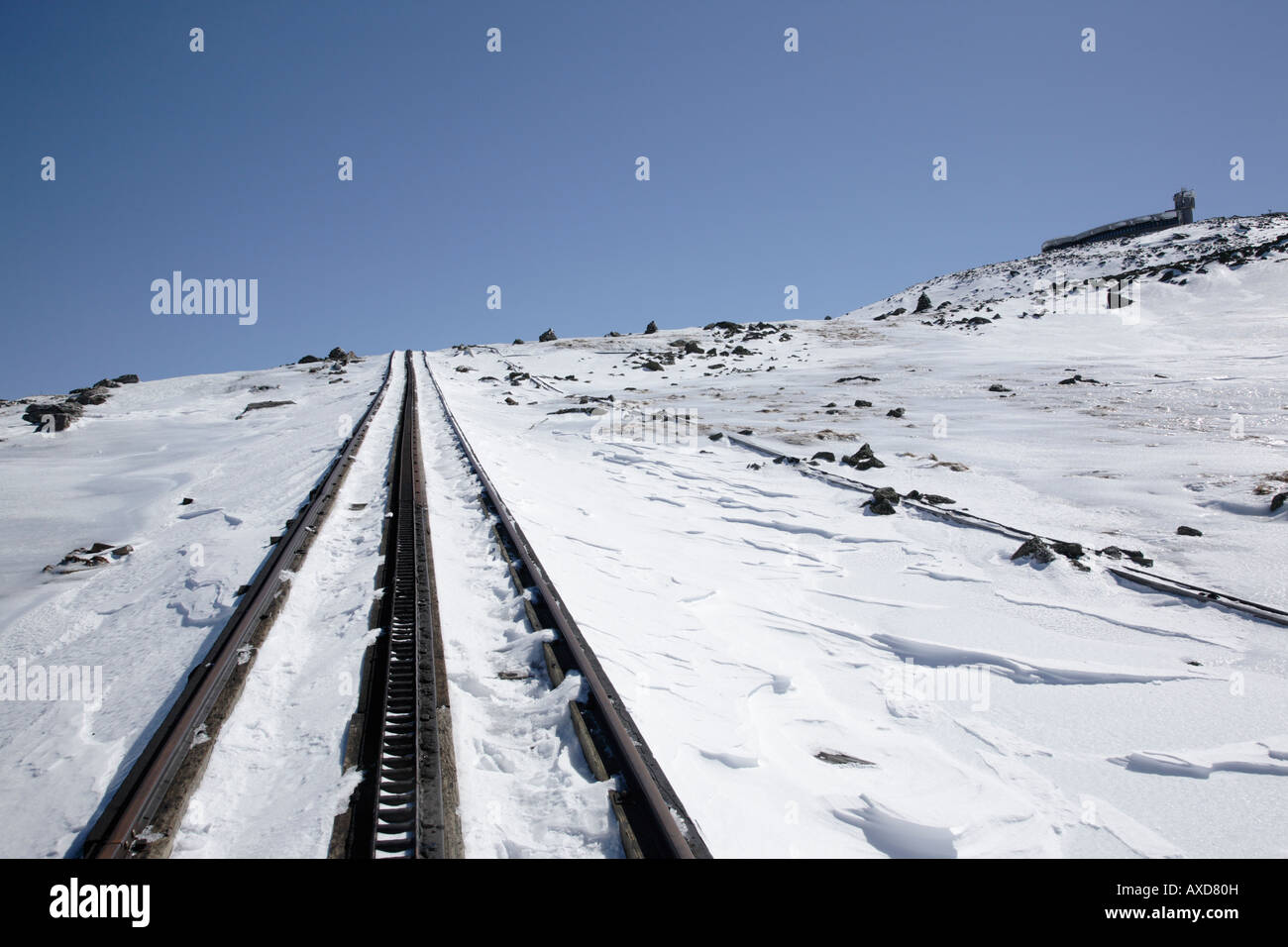 The summit of Mount Washington during the winter months in the White ...