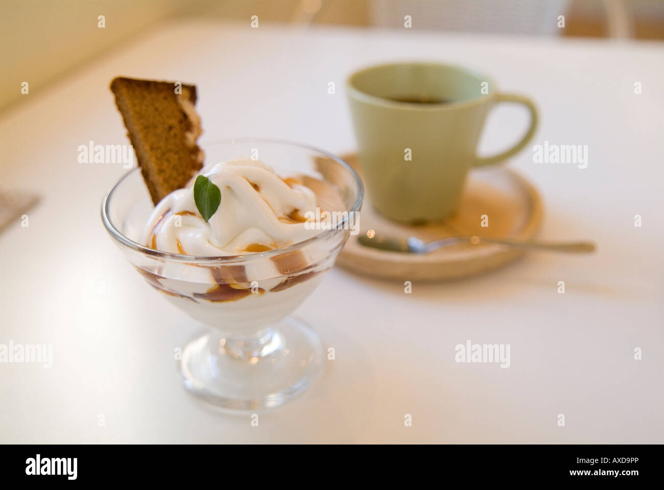 Ice cream and coffee Stock Photo Alamy