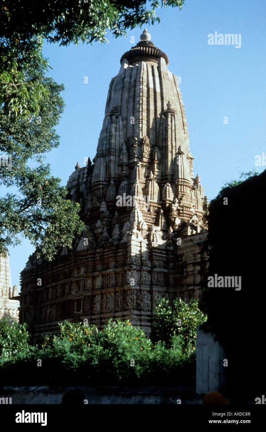 Parshvanath temple general view  950 A.D. Khajuraho, Madhya Pradesh, India Stock Photo