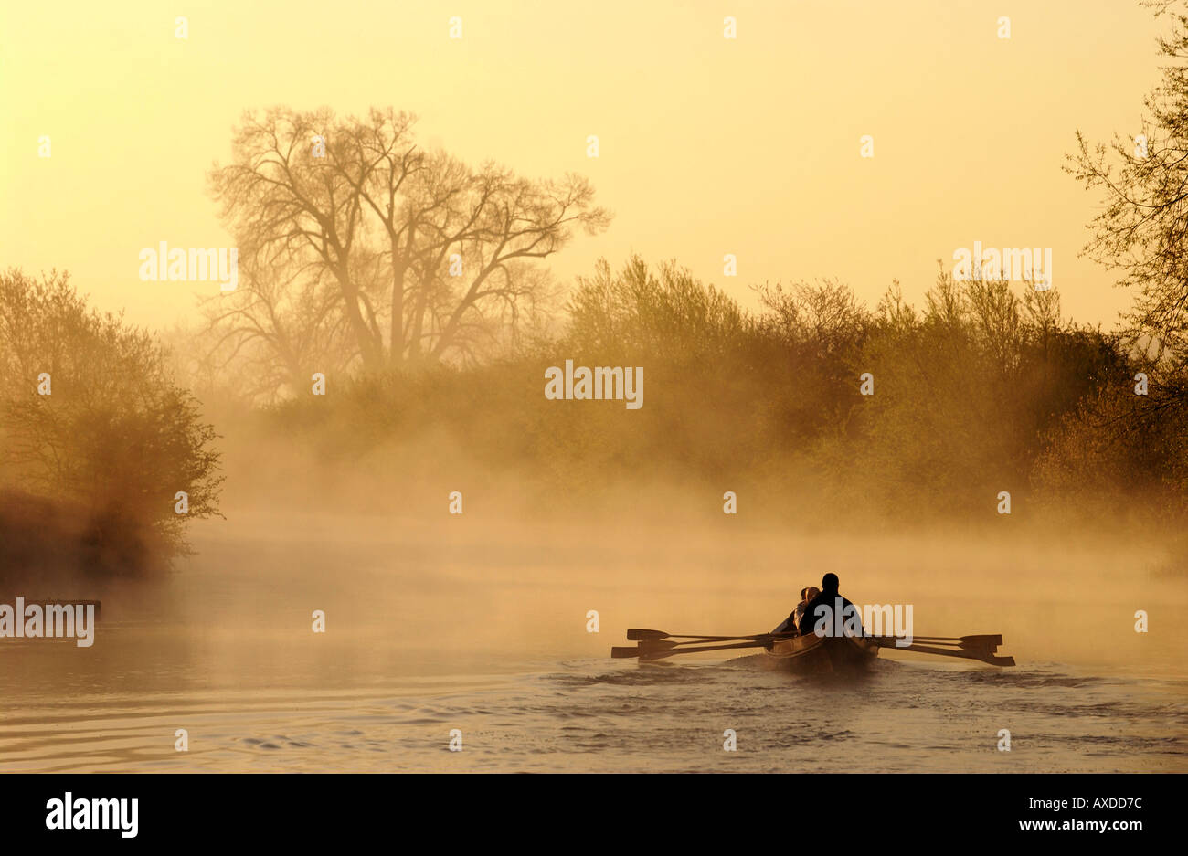 THE DITTONS SKIFF AND PUNTING CLUB S ATTEMPT TO BREAK THE RIVER THAMES ROWING RECORD FROM Stock Photo