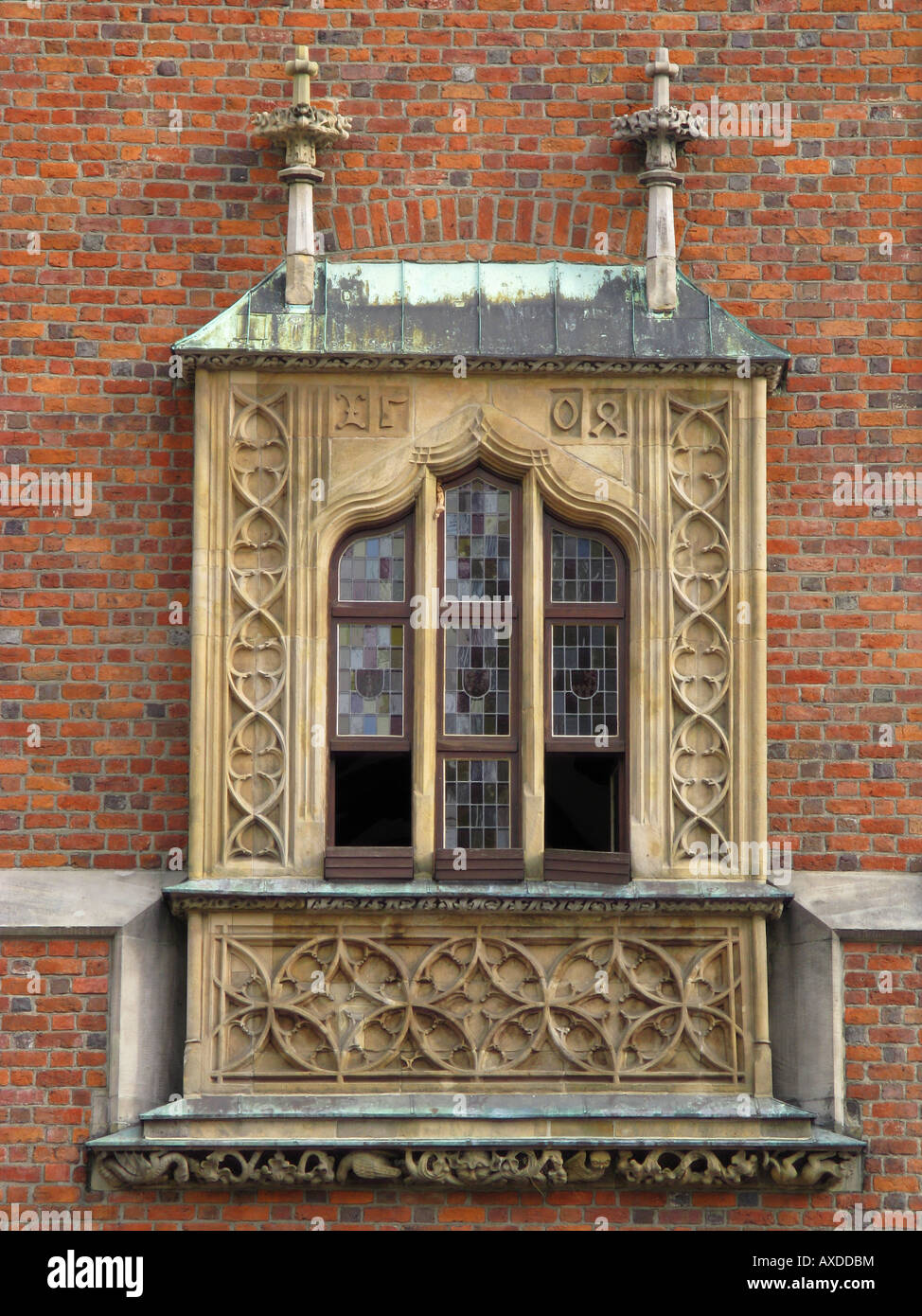Gothic style window.Town Hall.Wrocław.Poland Stock Photo