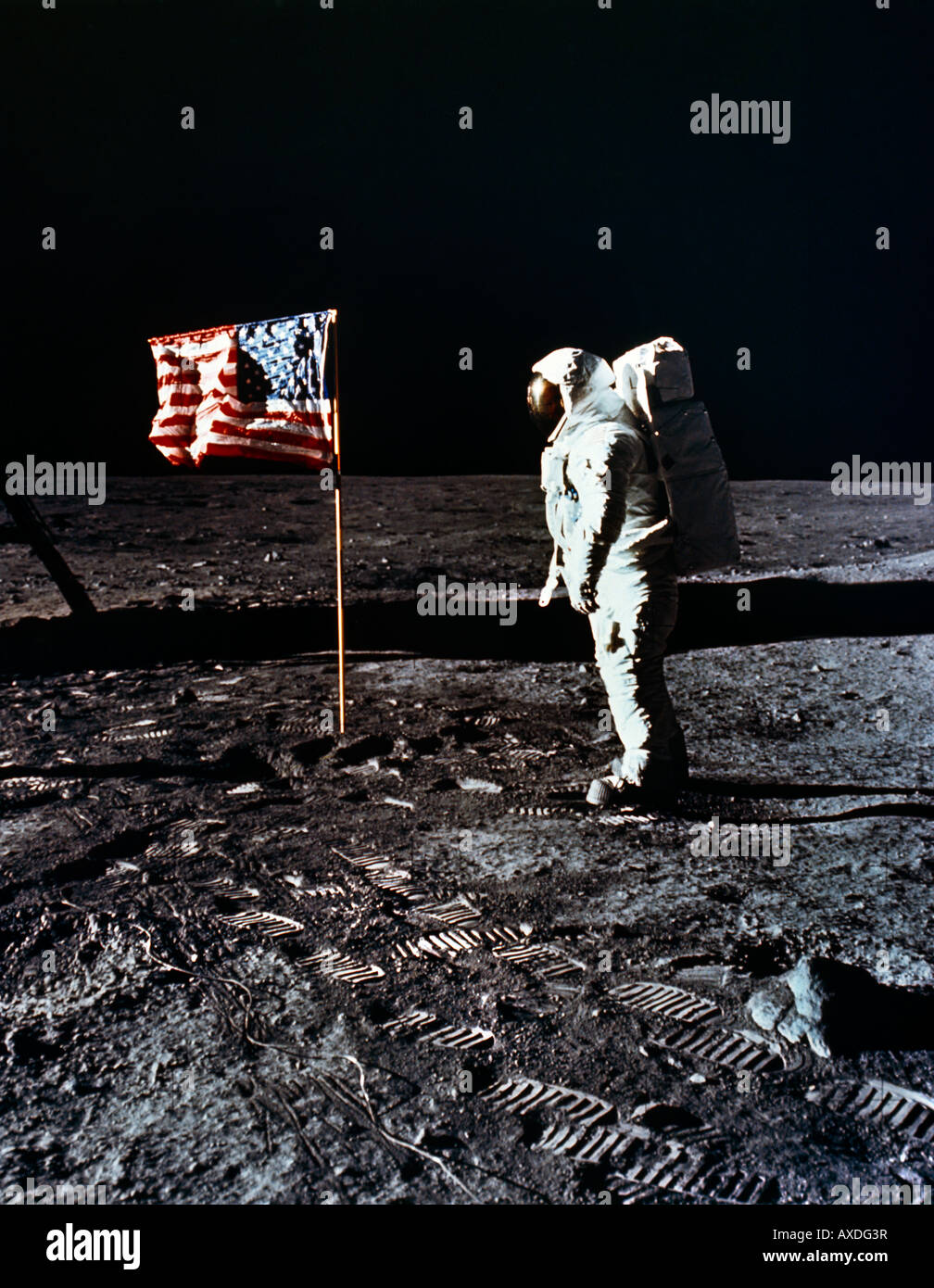 Man On The Moon Buzz Aldrin Stock Photo