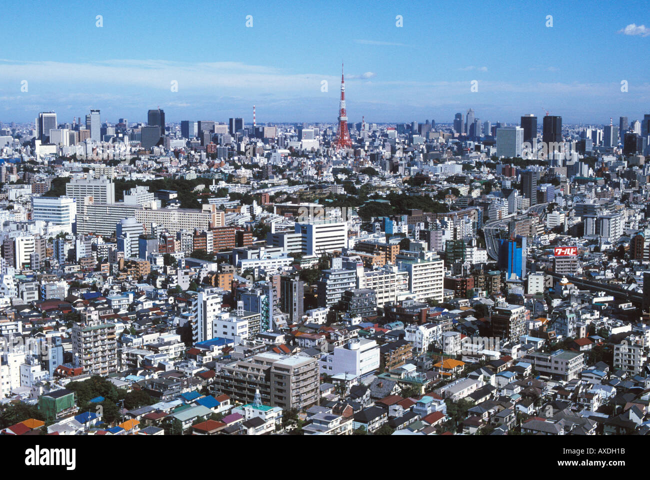 Tokyo Tower and skyline viewed from Yebisu Garden Place Stock Photo