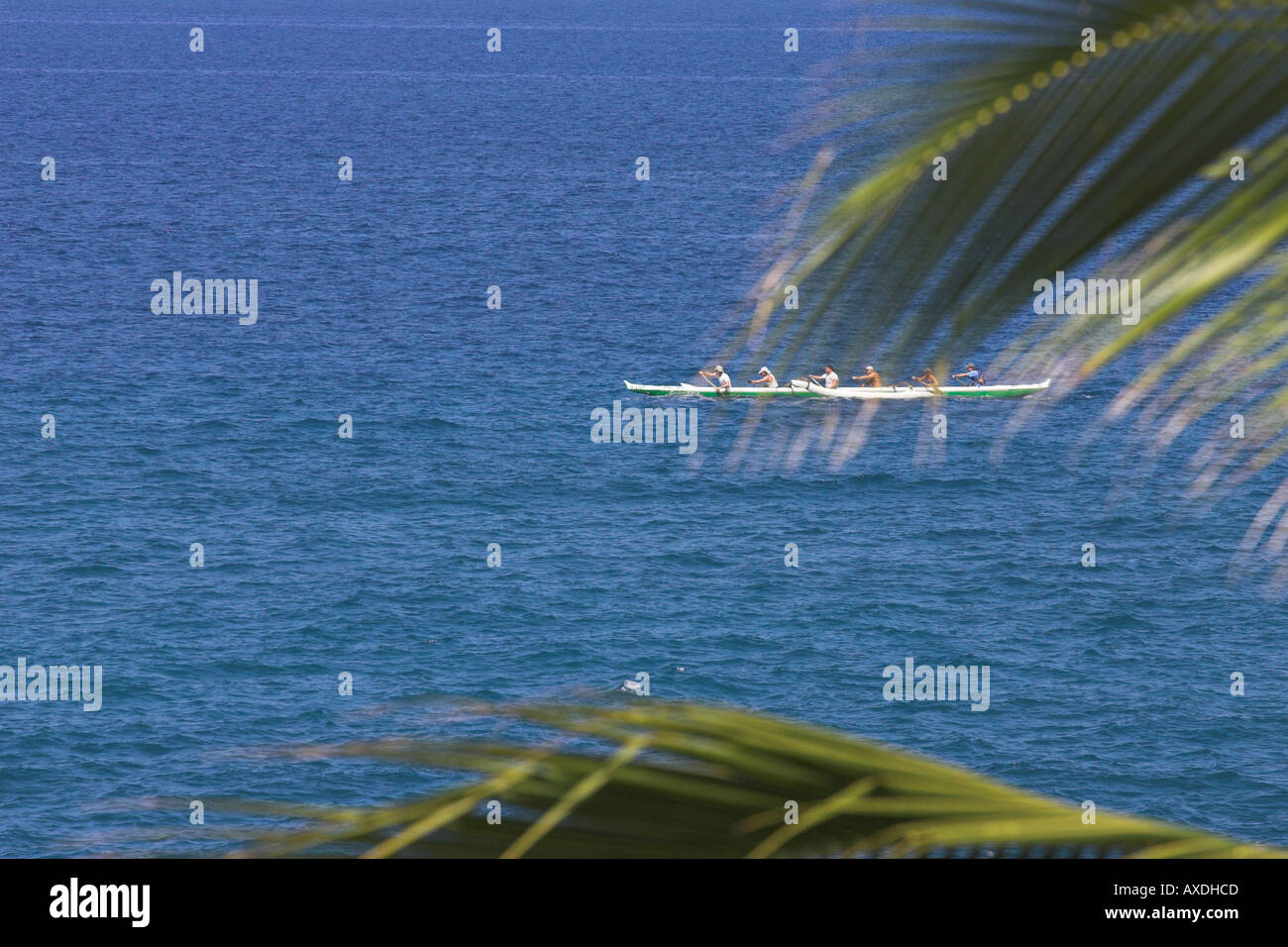 Ocean Racing Canoe emerging Stock Photo - Alamy