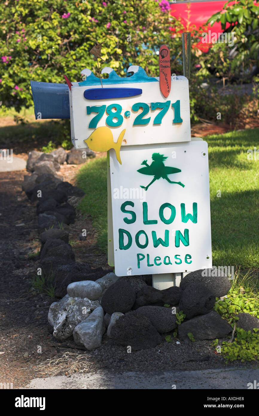 Slow down, Surfer Crossing Stock Photo