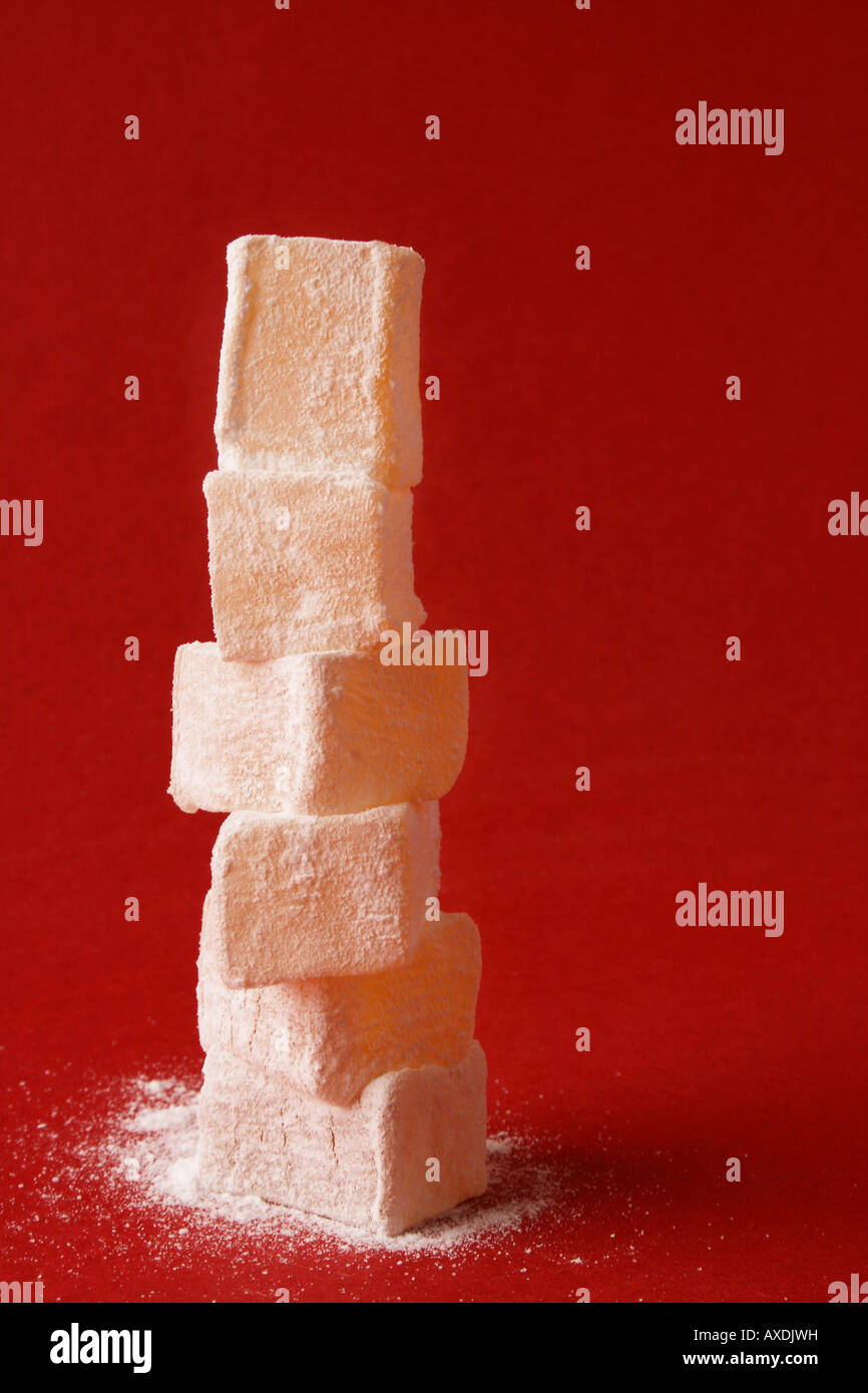 Cubes of Turkish delight Stock Photo