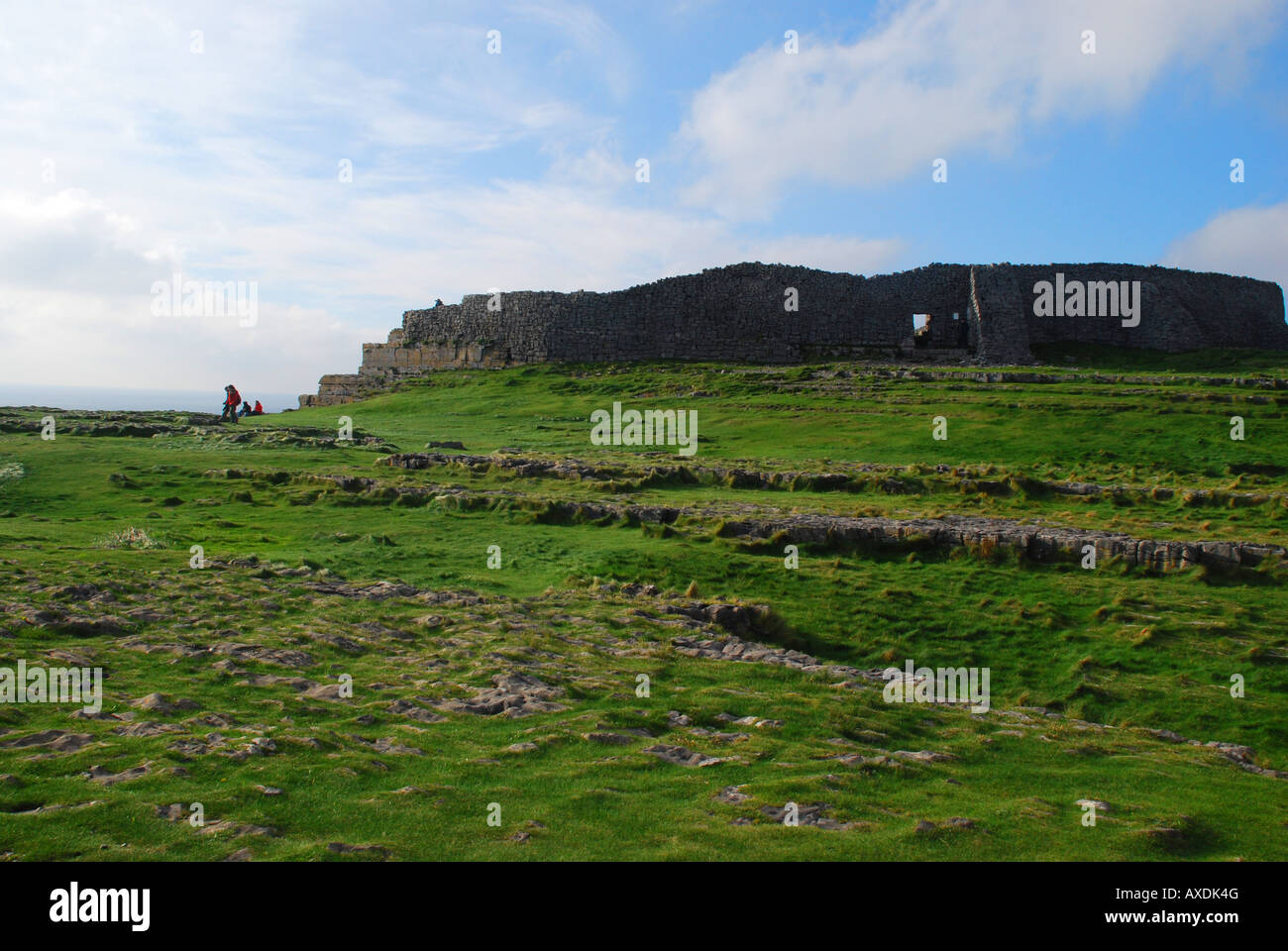 On the path to Dun Aenghus fort on Inishmore in the Aran Islands, Ireland. Stock Photo