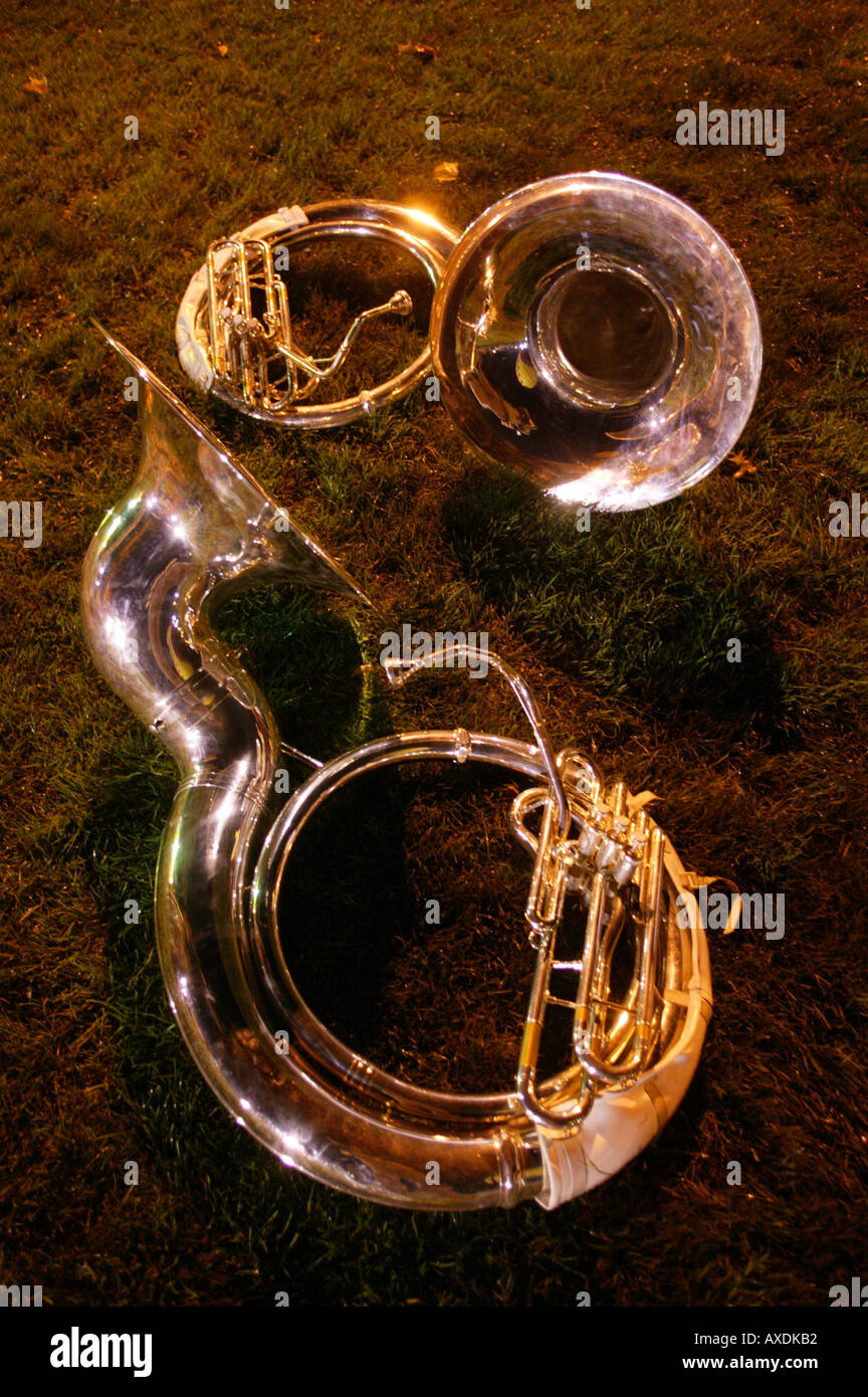 tubas night music instruments bass tuba friday night football game