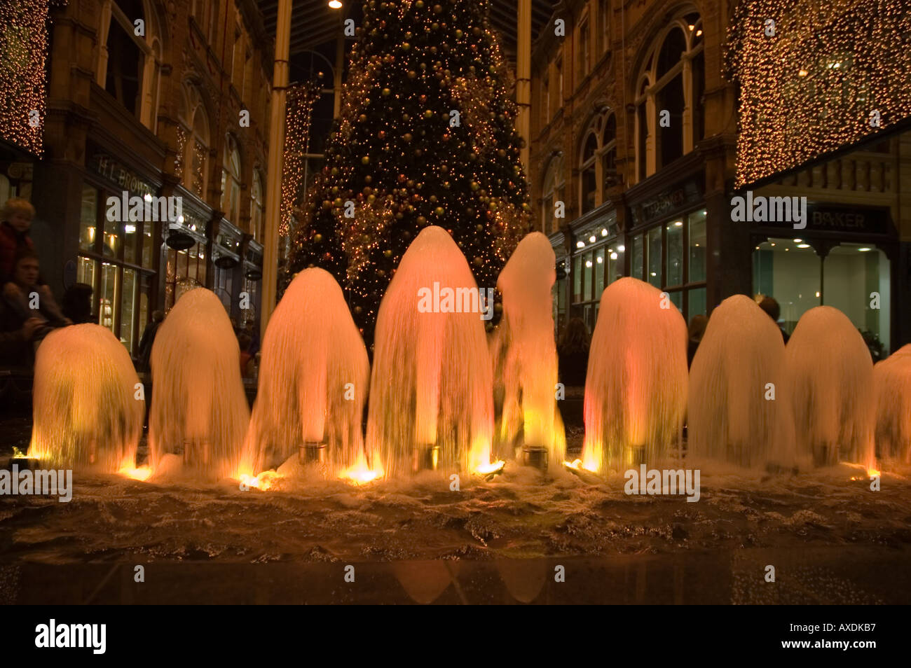 Leeds Christmas lights -Victoria shopping quarter Stock Photo