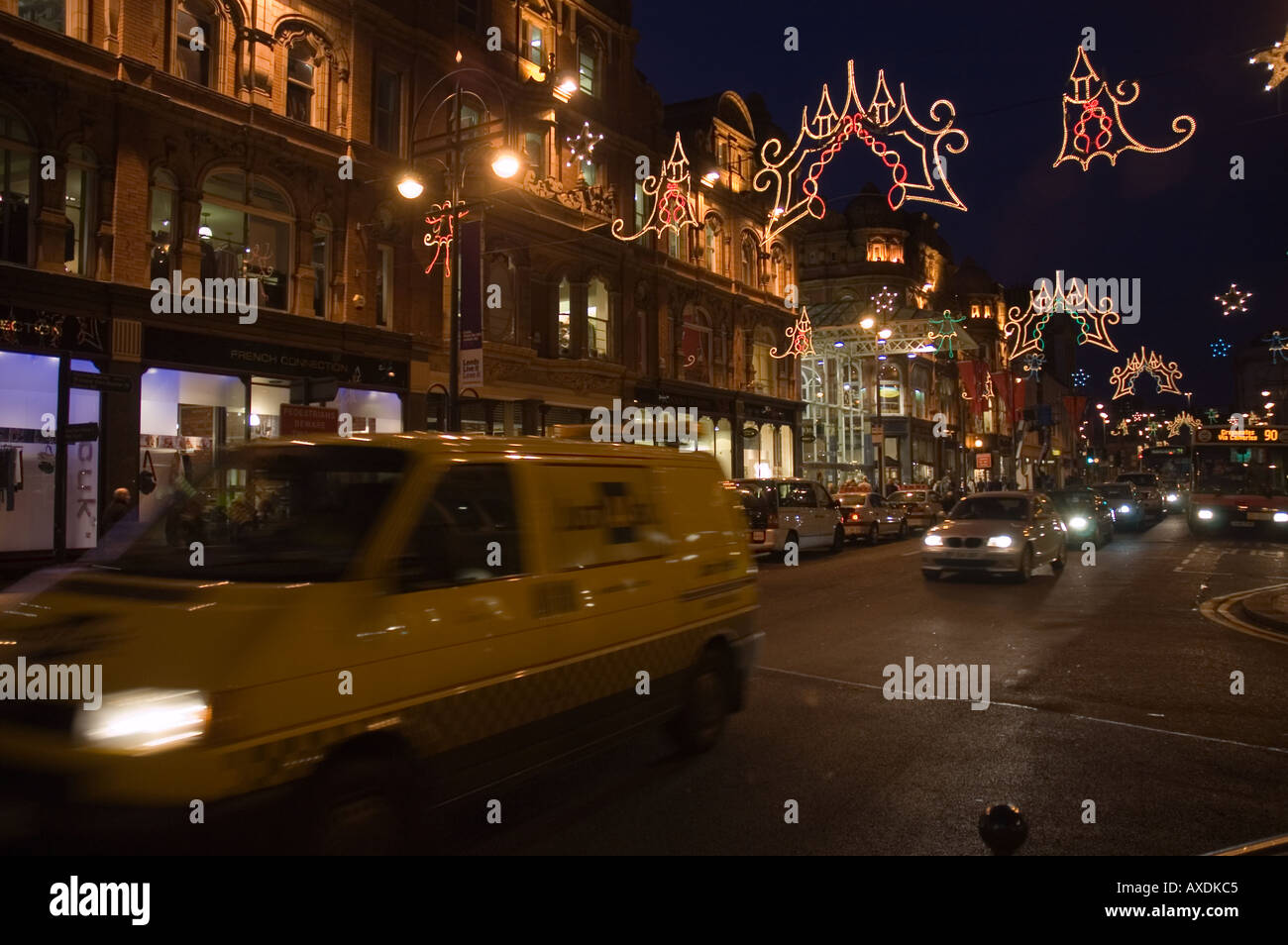 Christmas lights in Leeds city centre Stock Photo Alamy