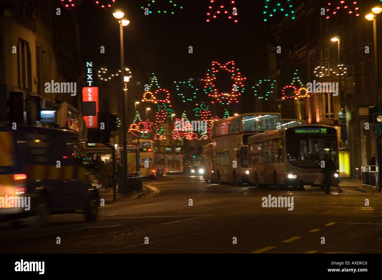 Christmas lights in Leeds city centre Stock Photo Alamy