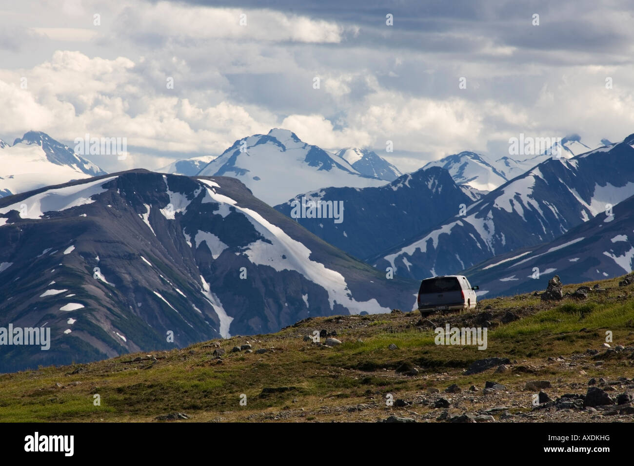 Four wheel driving on Sweeney Mountain BC Stock Photo Alamy