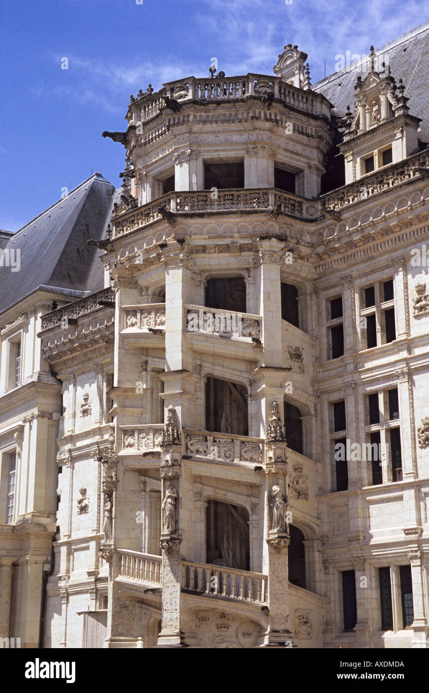 King Francois I spiral staircase in the Chateau de Blois Loire Valley